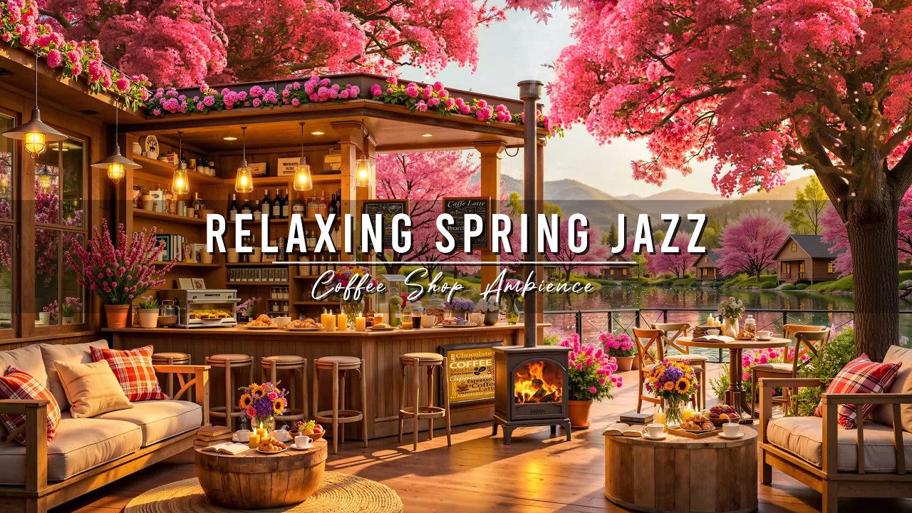 Good Mood with Relaxing Spring Jazz Music 🌸 Cozy Coffee Shop Ambience & Smooth Piano Jazz Music