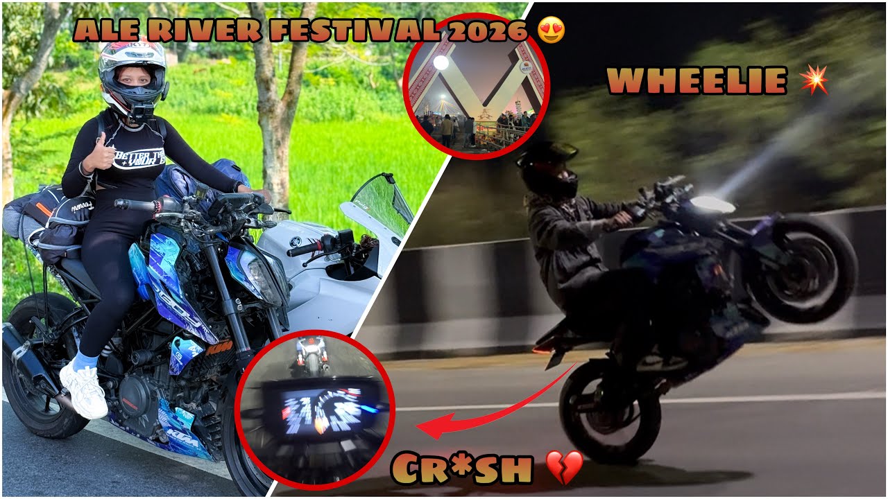 AIE RIVER FESTIVAL 2026😍| WHEELIE 🤯| CR*SH 💔| @Ladybiker20 