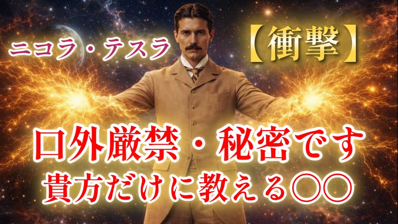【99％が知らない】衝撃。ニコラ・テスラが遺した秘密「これを誰にも言わずに始めた者だけが成功する」｜宇宙の法則｜波動の真理｜人生を変える教訓ニコラ・テスラ/成功哲学/睡眠導入/波動/周波数/宇宙/振動