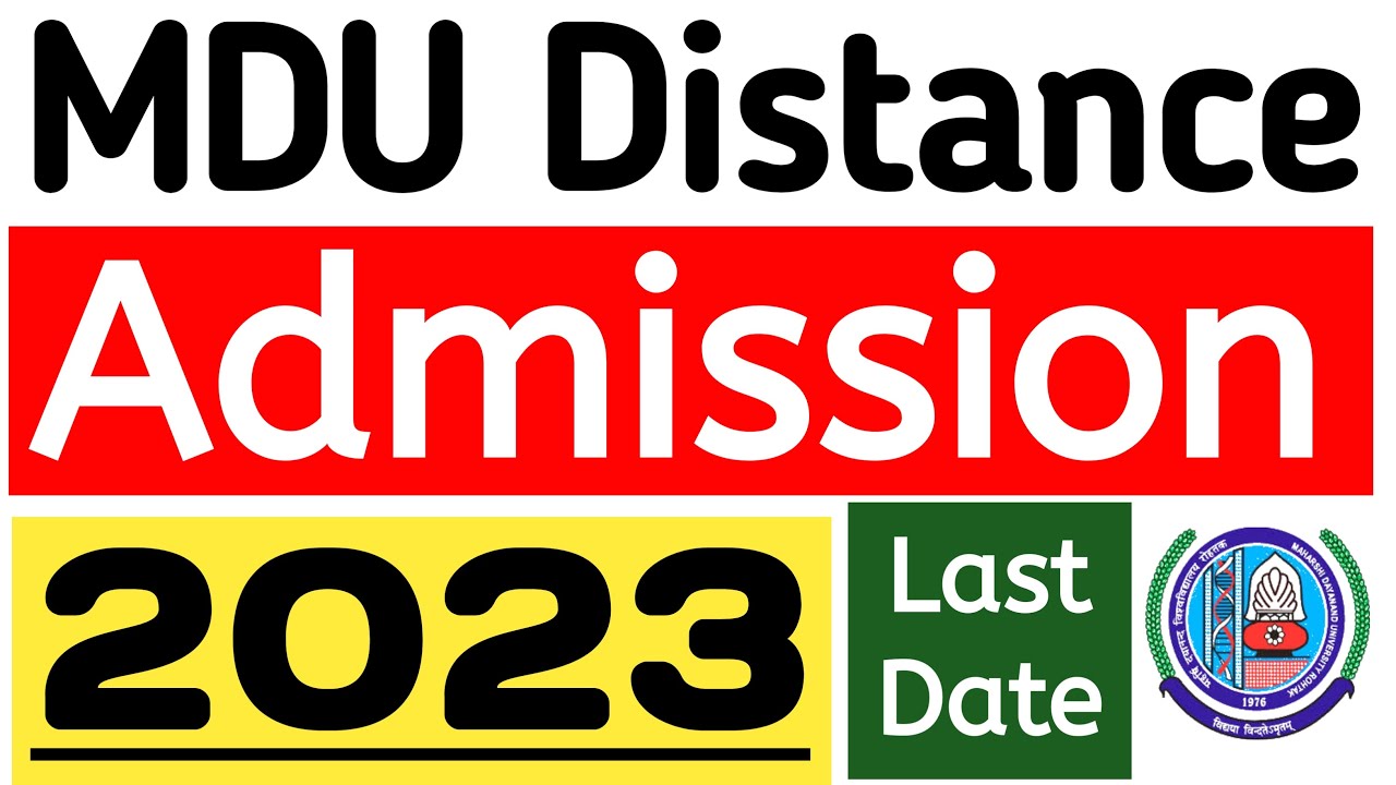 Mdu distance admission 2023 | mdu dde admission last date | Mdu cdoe fresh admission 2023 last date