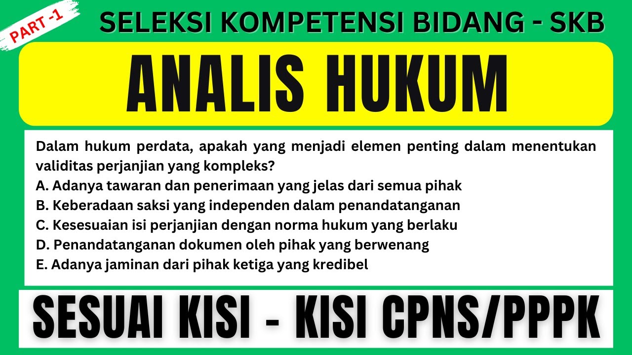 SOAL SKB CPNS/PPPK ANALIS HUKUM PART 1
