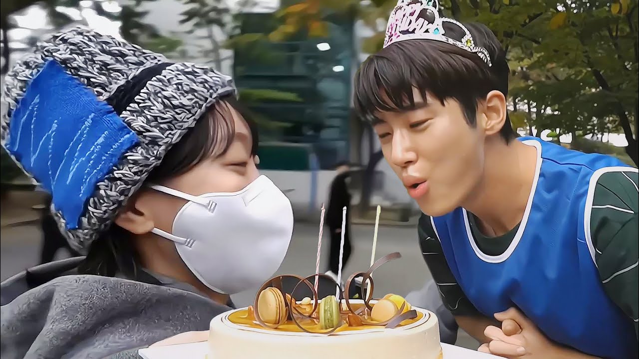 Celebrating Byeon Wooseok's birthday on set, Kim Dami's bringing the cake 🥳🎂 SOULMATE Movie 🎬