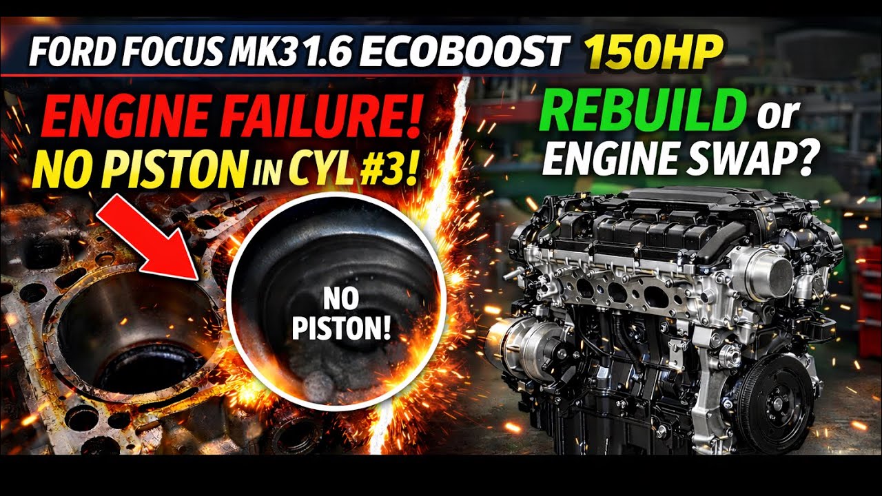 Ford Focus 1.6 EcoBoost Engine Failure Piston Missing Cylinder 3