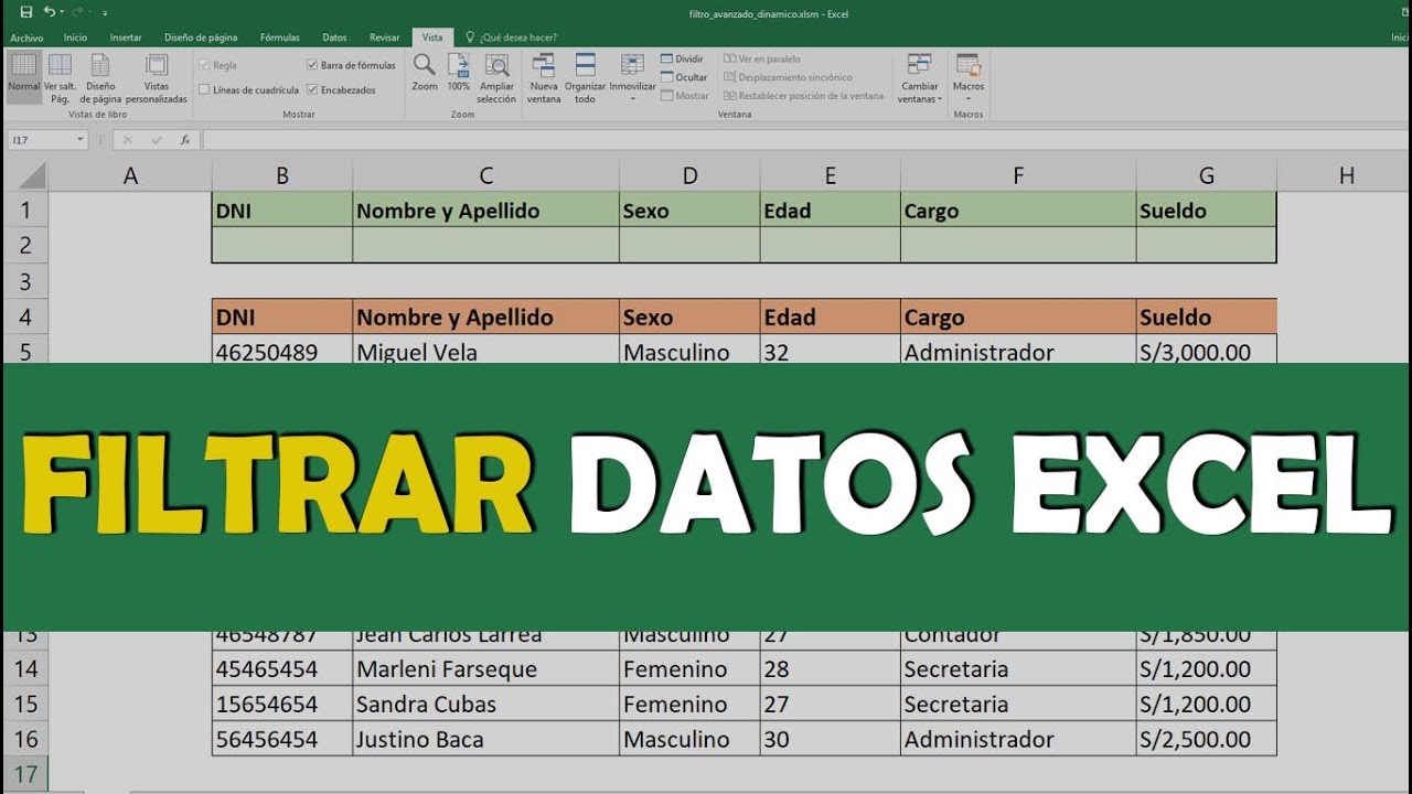 Curso Excel - Filtros avanzados y dinámicos 2025