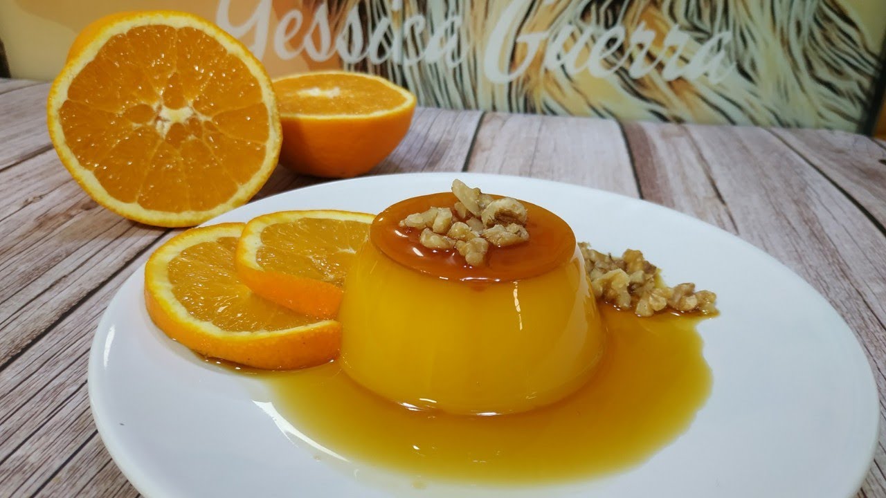 FLAN DE NARANJA 🍊 sin huevo ni gelatinas, Con un resultado FANTÁSTICO, paso a paso con mambo!!!!!