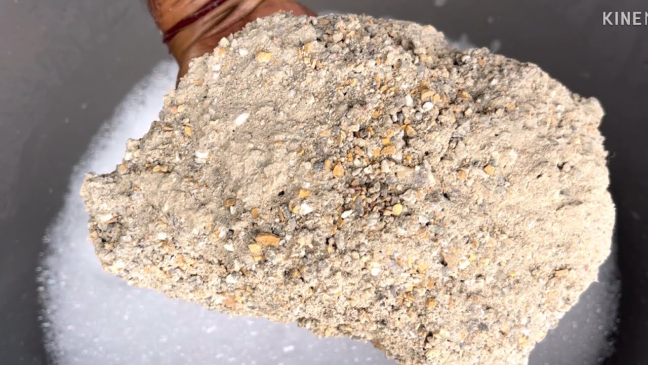 ASMR|| yellow sand stone big chunks water crumbling satisfying video #asmr 