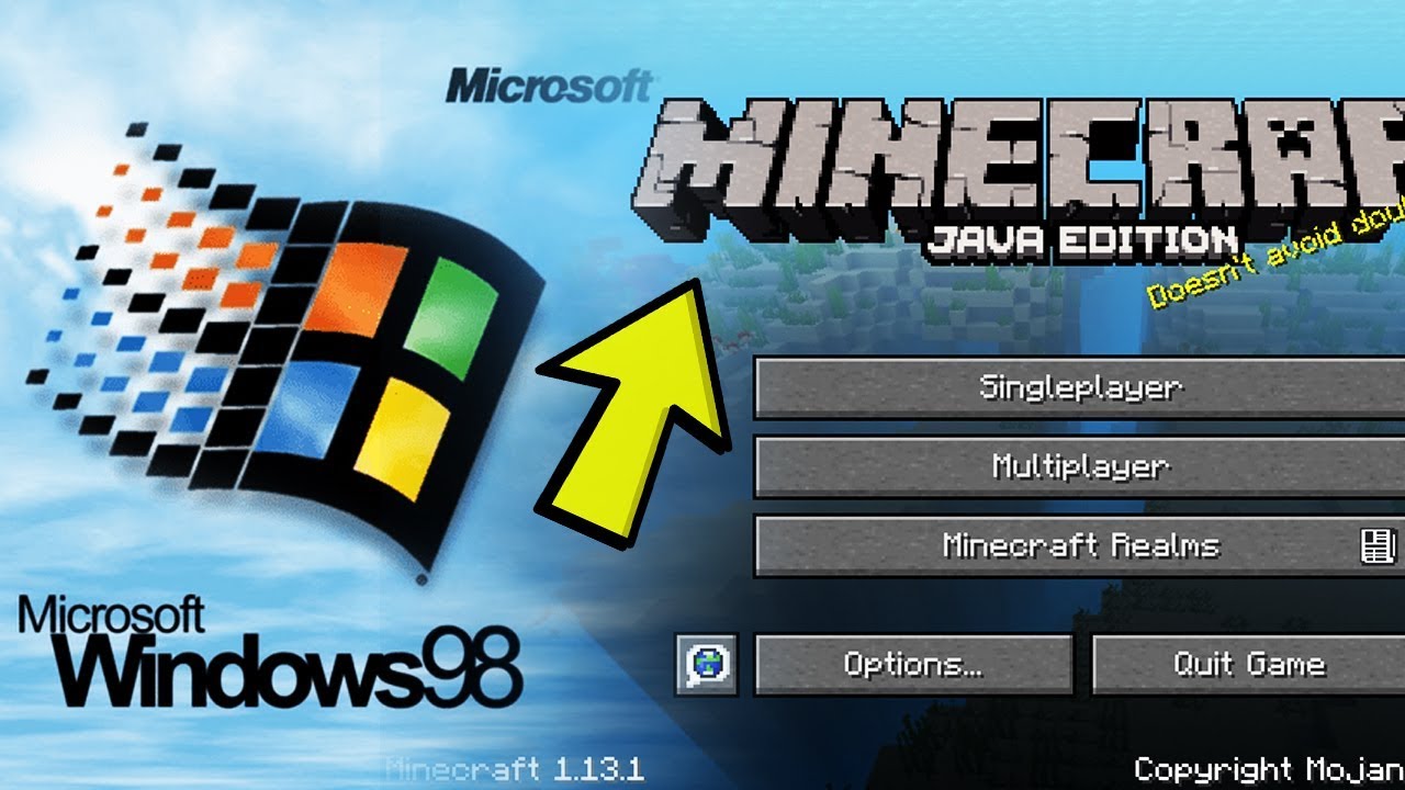 MERGE MINECRAFT PE WINDOWS 98 ? (EXPERIMENT)