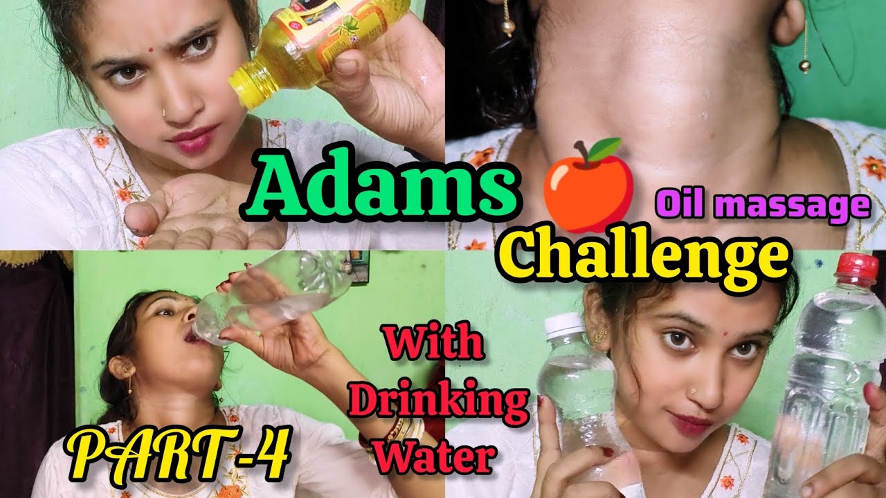 Adams Apple Challenge/Mouth hole zoom Part-4 Oil massage Adams Apple Neck/With Drinking water#reques