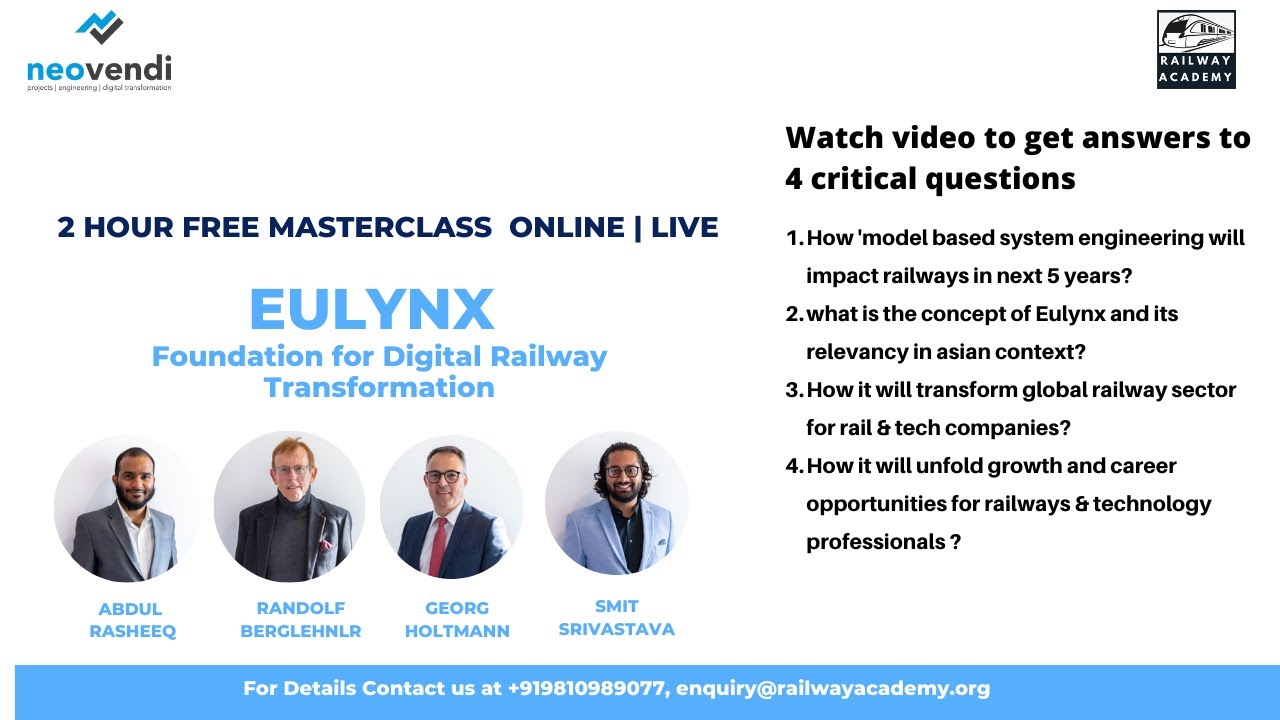 FREE 2 Hour LIVE Masterclass on ˜EULYNX- Foundation for Digital Rail Transformation