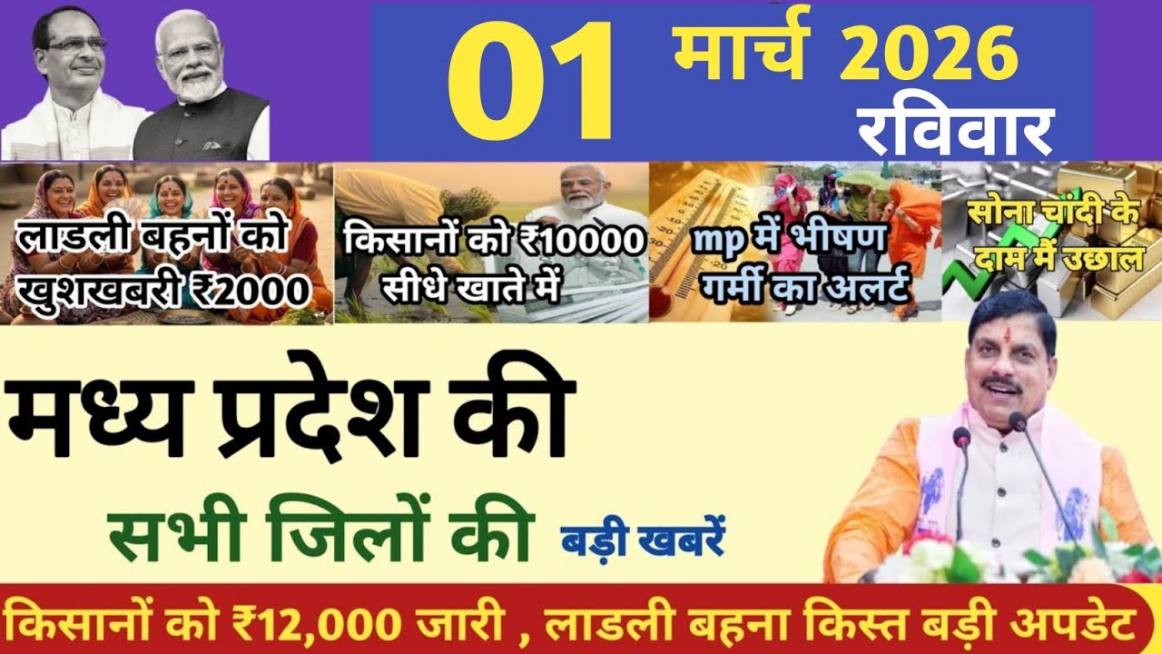 01 March 2026 Madhya Pradesh News 📰 | मध्यप्रदेश समाचार | mp news hindi | भोपाल समाचार