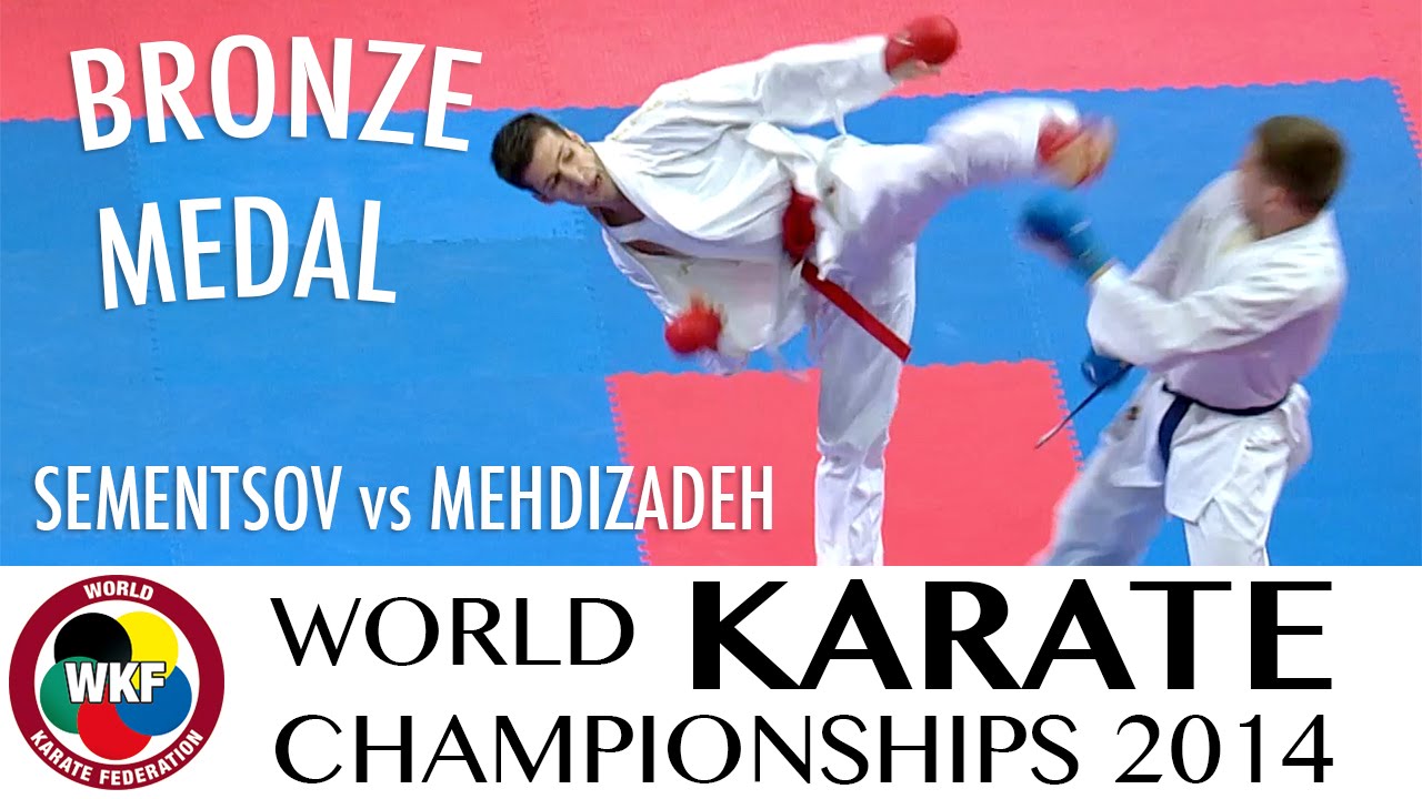 SEMENTSOV vs MEHDIZADEH. 2014 World Karate Championships. Male Kumite -60kg. Bronze Medal