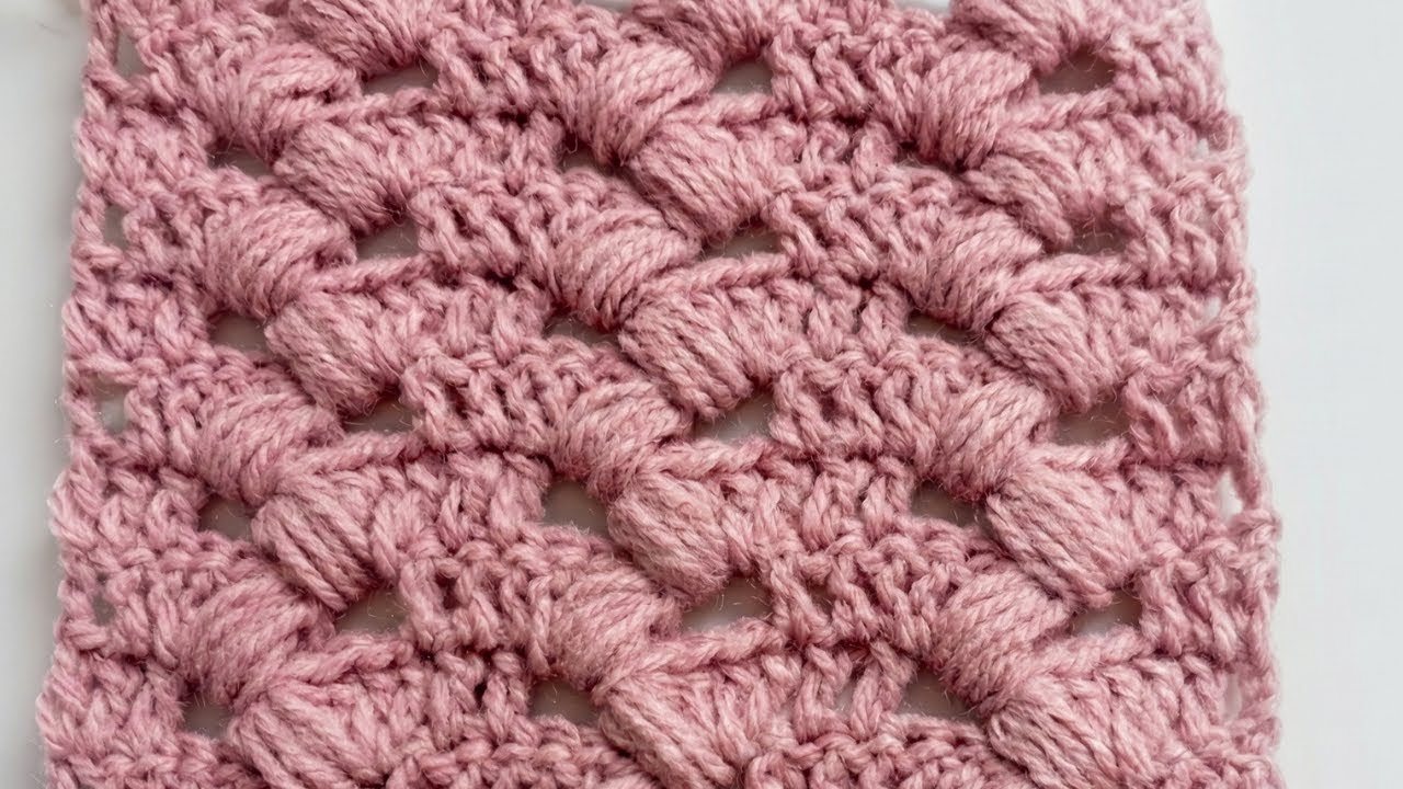 Tutorial Ponto Puff Cruzado em crochê
