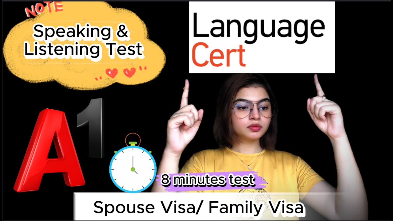 Languagecert A1 Spouse Visa Test||Speaking & Listening|| Full Mock Test||Passing Marks 60/100|8 mins