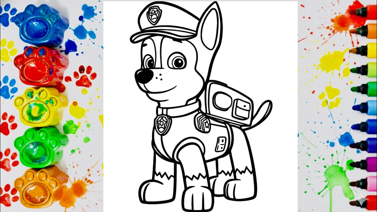 How to Draw Chase from Paw Patrol 🐶🚓 | Easy Step by Step