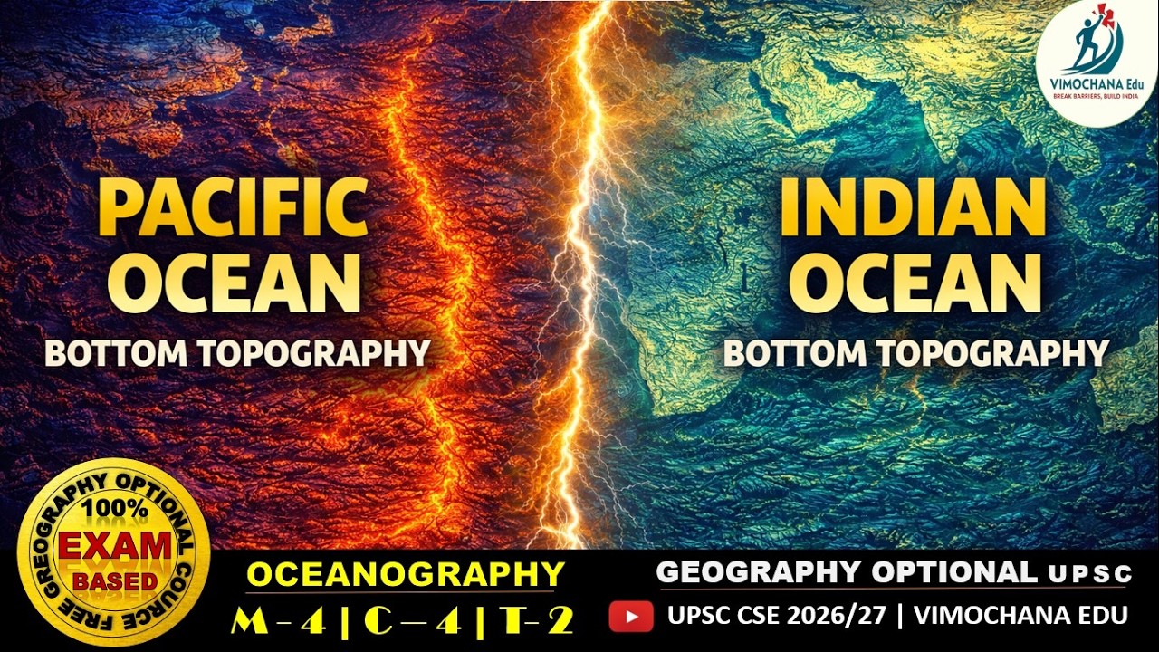 Bottom Topography : Pacific Ocean & Indian Ocean | UPSC Geography Optional | Vimochana Edu