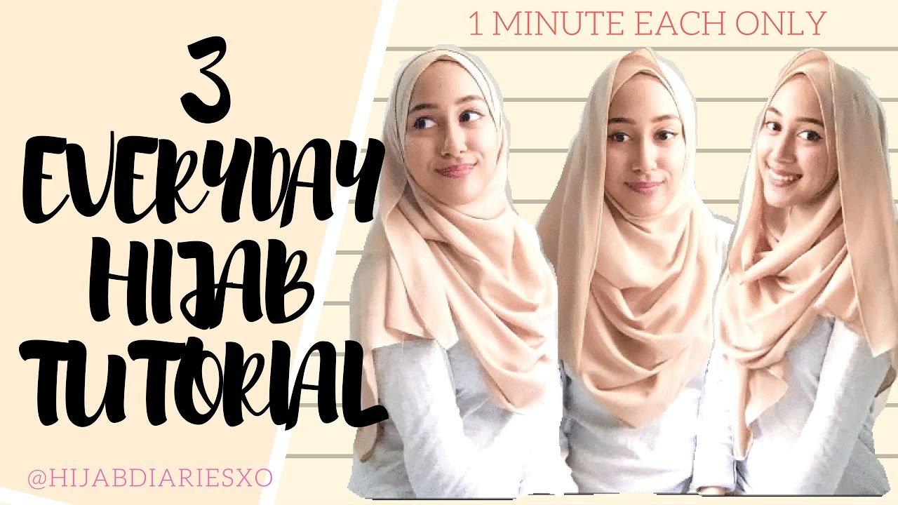 Everyday Easy Hijab Tutorial 2019 (3 Styles in 2 minutes)