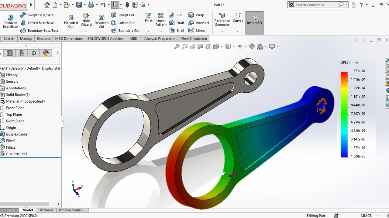 SolidWorks Simulation Tutorial for beginners