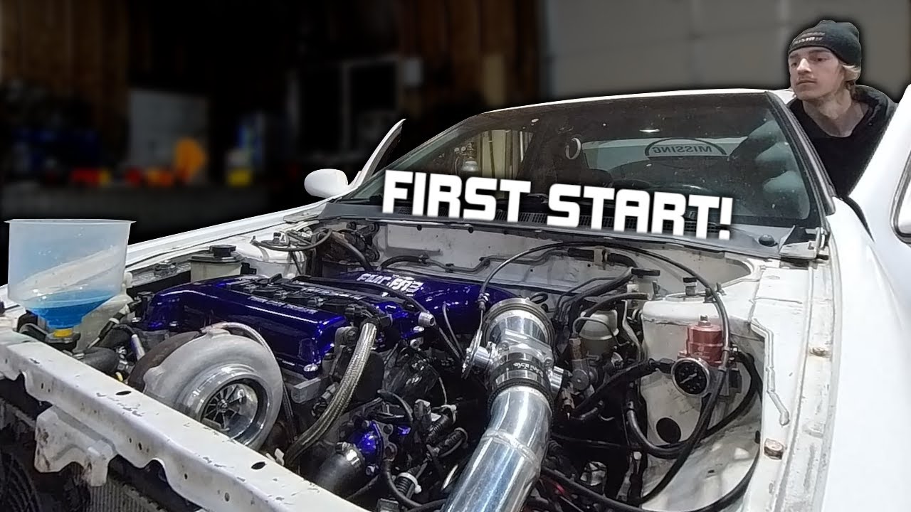 SHE LIVES! BUDGET BULLETPROOF FWD SR20DE+T FIRST START UP