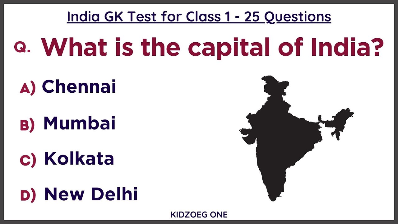 India GK Test for Class 1 | 25 Easy General Knowledge Questions | Republic Day & Independence Day