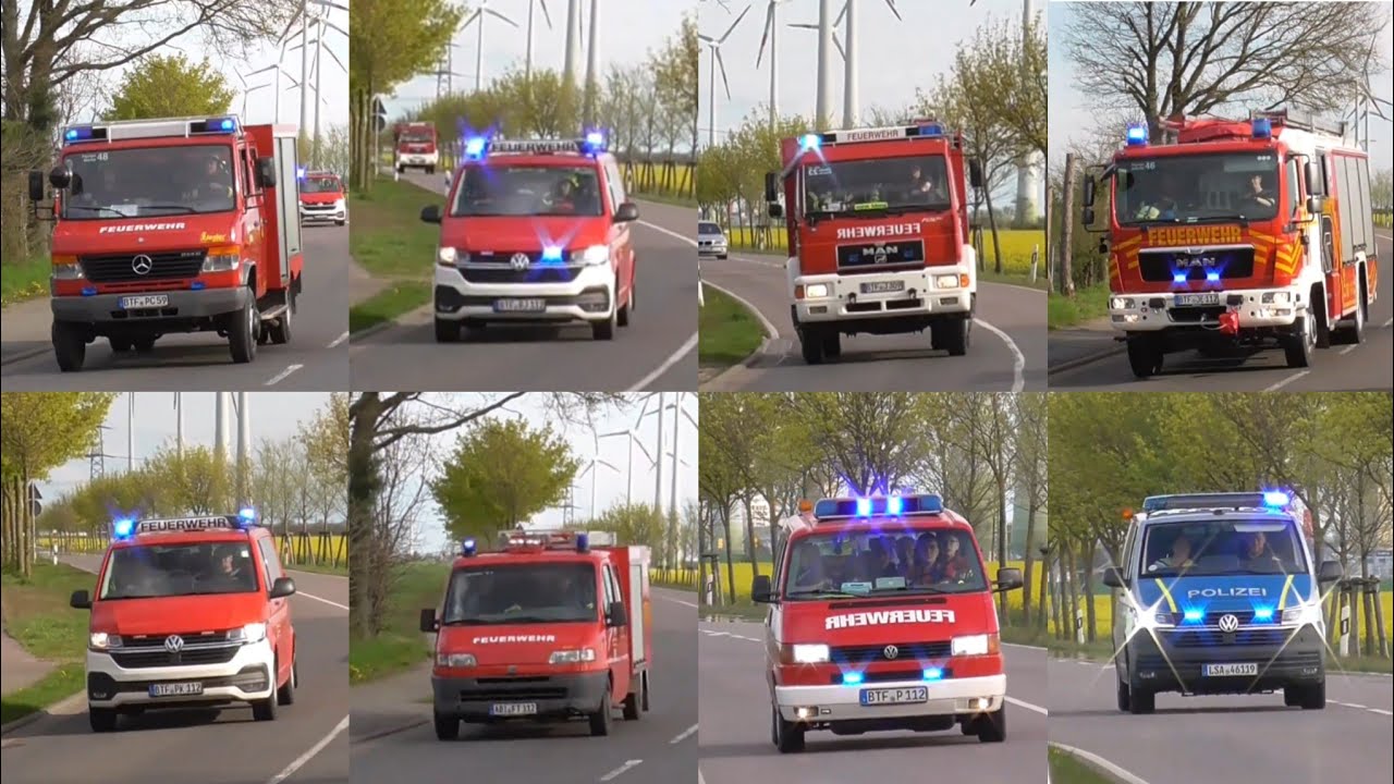 [UNFALL] Seltene Ortswehren! Einsatzfahrten Feuerwehr, Rettungsdienst & Polizei zum Unfall - B184
