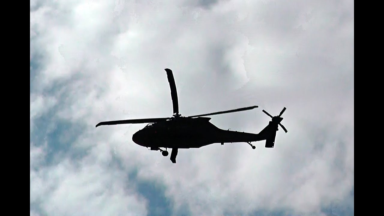 Two Helicopter 16 Blackhawk (UH 60M) & One Helicopter 15 (HKP 15A) Low Fly By