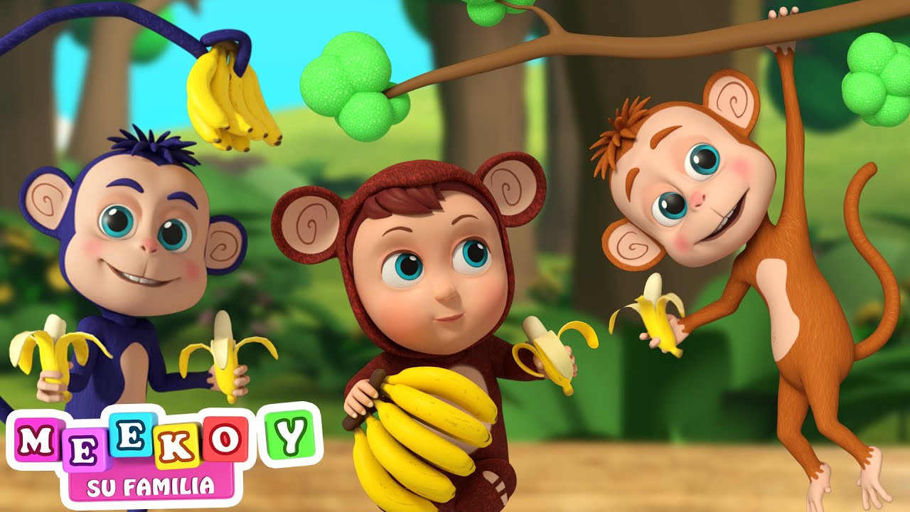 Bebé mono come plátano - Canciones infantiles y rimas infantiles | Meeko's Family en Español