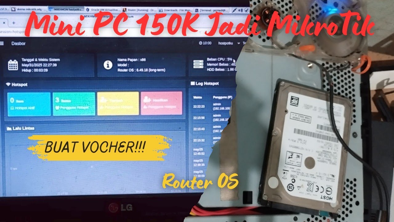 Mikrotik Level 6 GRATIS!! Project Mini PC 150 Ribuan Jadi RouterOS x86 - Cocok Buat RT/RW Net