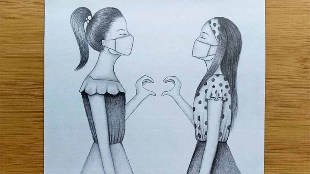 how to draw Friendship Day drawing || Friendship Day Drawing Ideas During Qurantine || Pencil Sketch