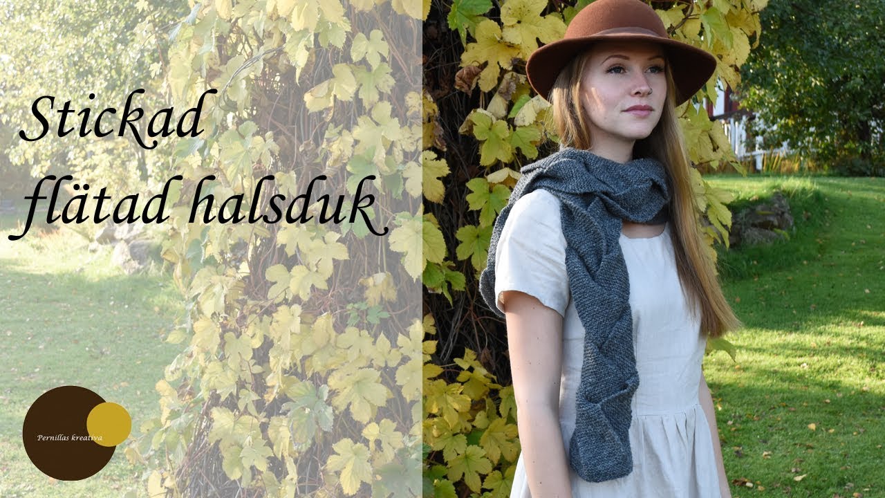 Stickad fl&auml;tad halsduk