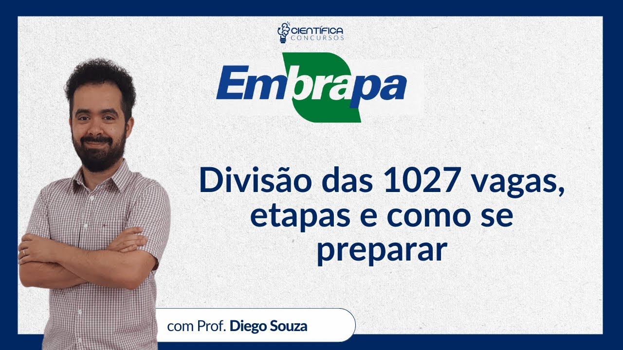 Concurso EMBRAPA 2024 - Divisão das 1027 vagas, etapas e como se preparar