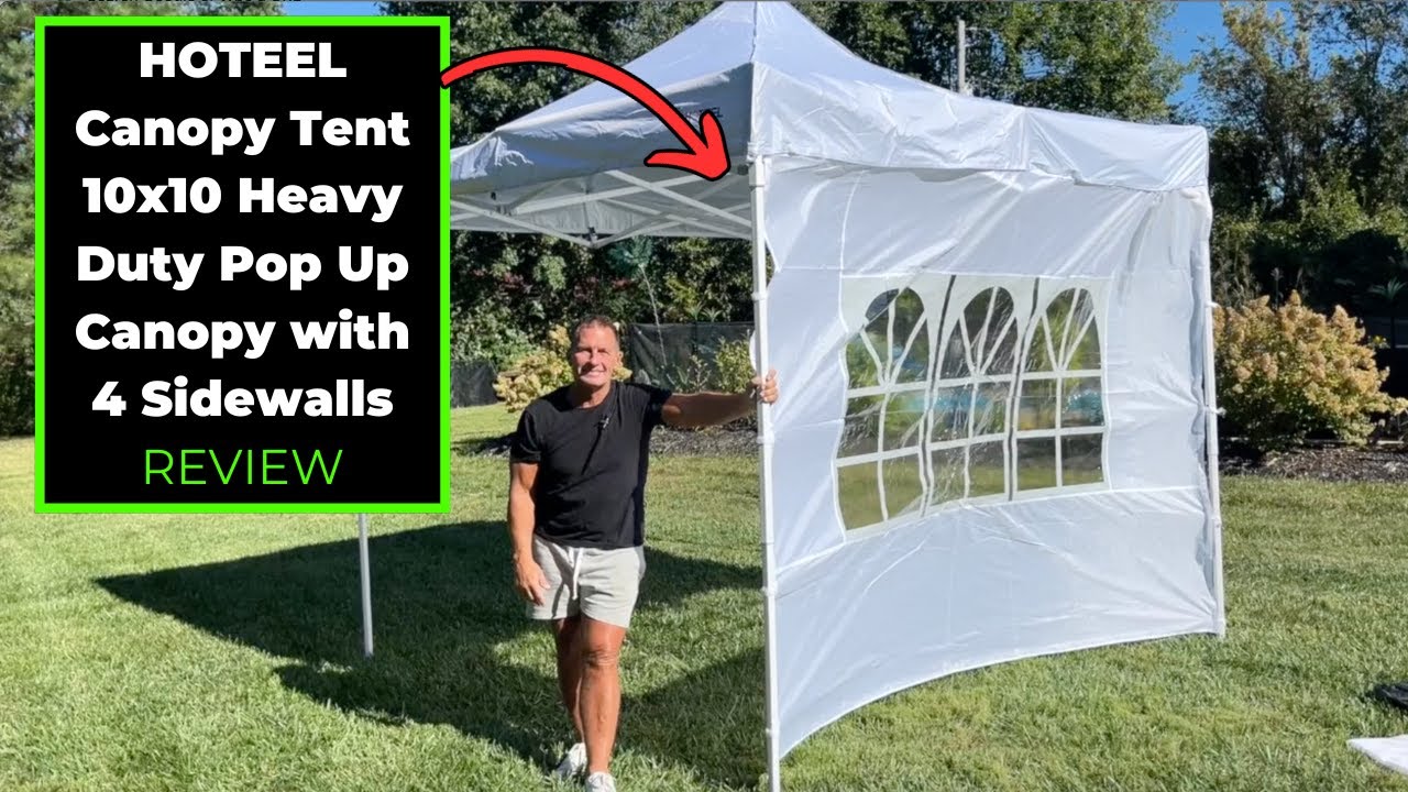 HOTEEL Canopy Tent 10x10 Heavy Duty Pop Up Canopy with 4 Sidewalls Review