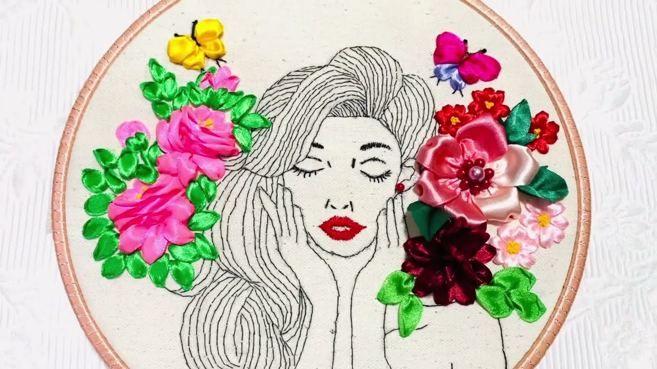 Pretty flower variety embroidery by Bravo’s Ribbonry Designs