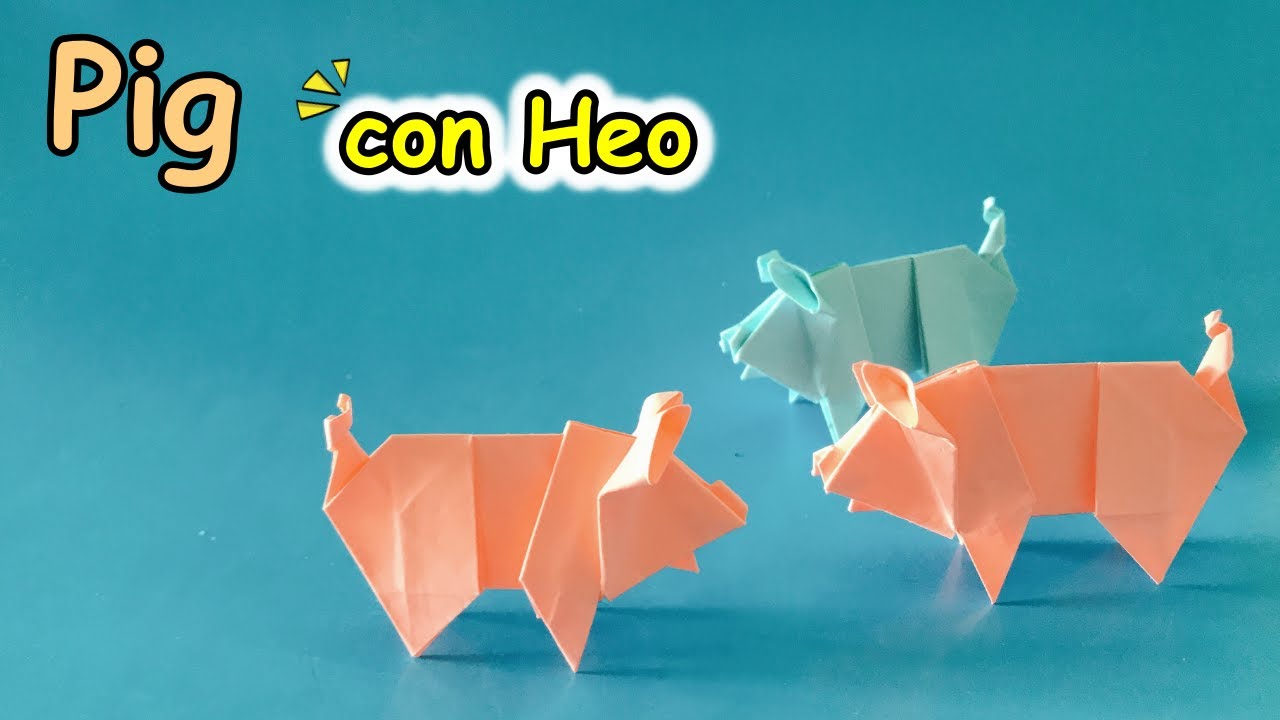 Cách gấp con Heo bằng giấy đăng yêu 🐷 Hướng dẫn gấp con Lợn 🐖  How to make a paper Pig 🐷 xếp giấy