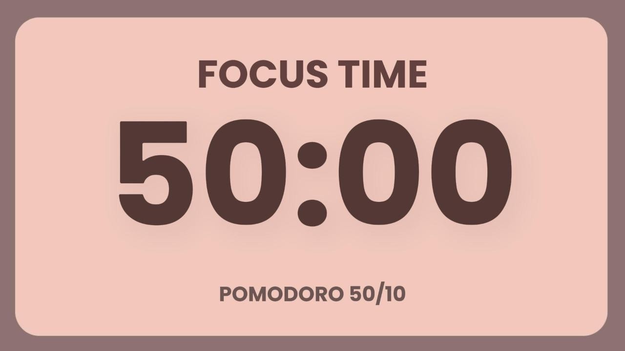 50/10 Pomodoro Timer 🍅 | Deep Work Study Timer | No Music | Bell Sound |  Focus Session