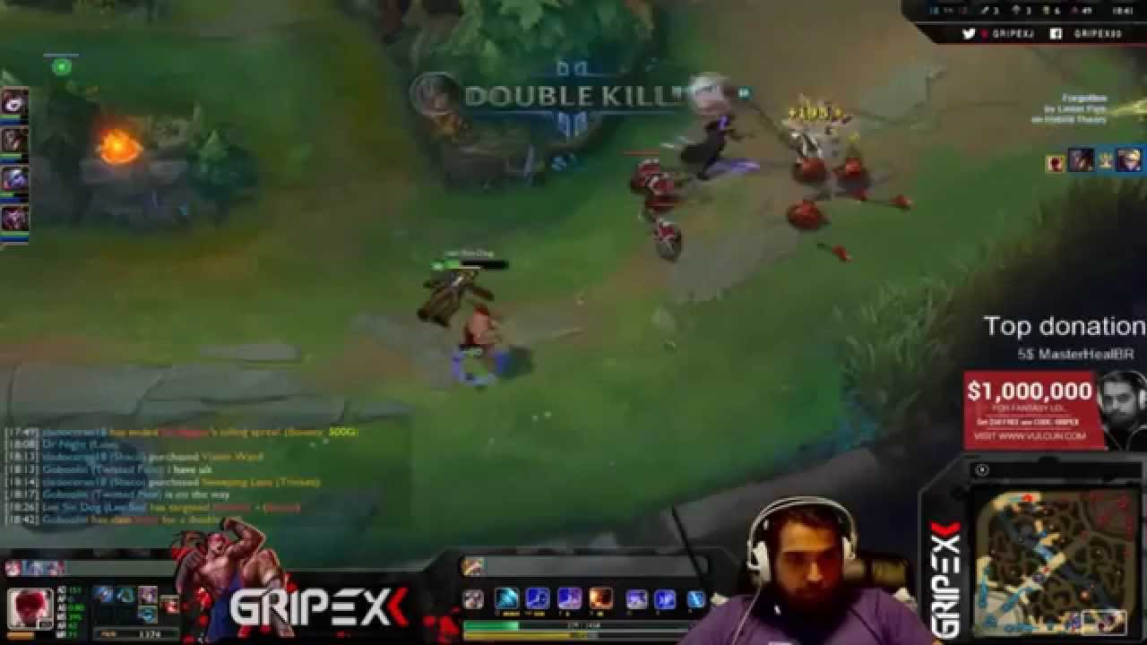 LOL Gripex Stream highlights play leesin Unstoppable S4-S5 || 2015