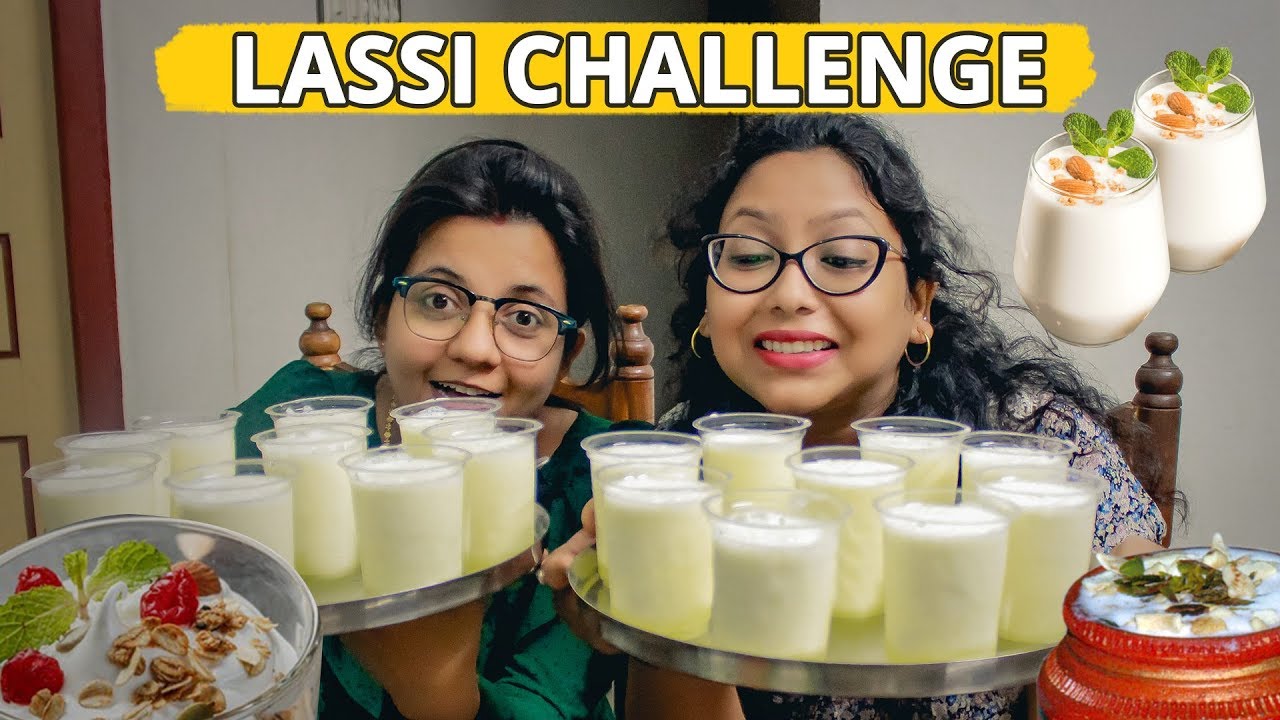 GIRLS LASSI CHALLENGE | PUNJABI LASSI DRINKING COMPETITION | Food Challenge