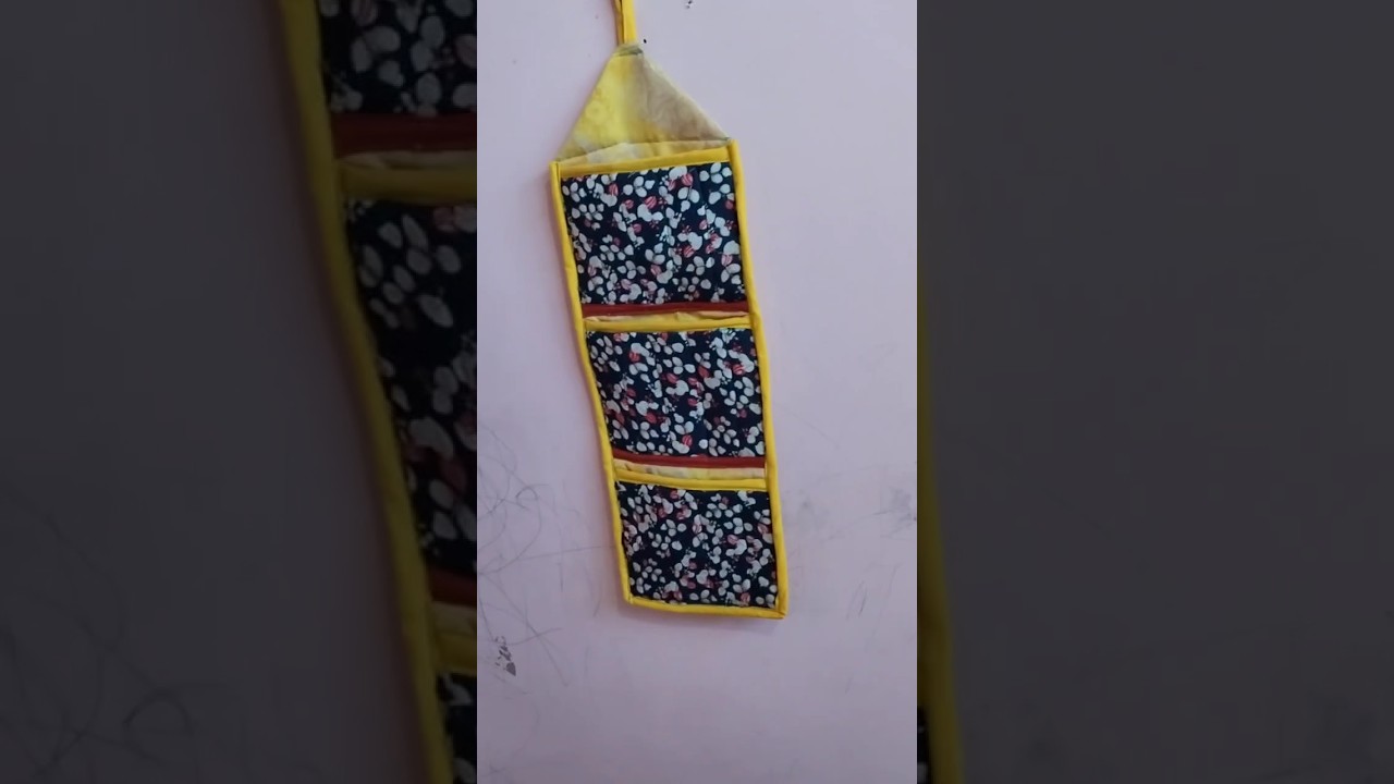 3 pocket wall hanging organizer/ piping multipurpose organizer #homemade #handmade #shorts