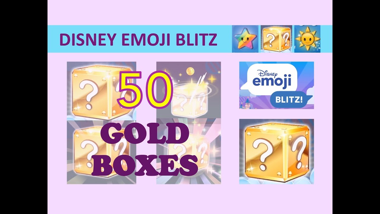 Disney Emoji Blitz 50 Gold Boxes Opening