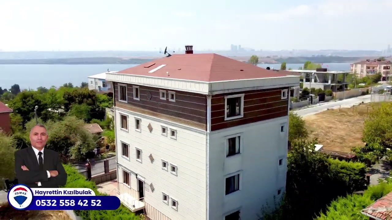 Küçükçekmece göl manzaralı müstakil bina | Drone shot