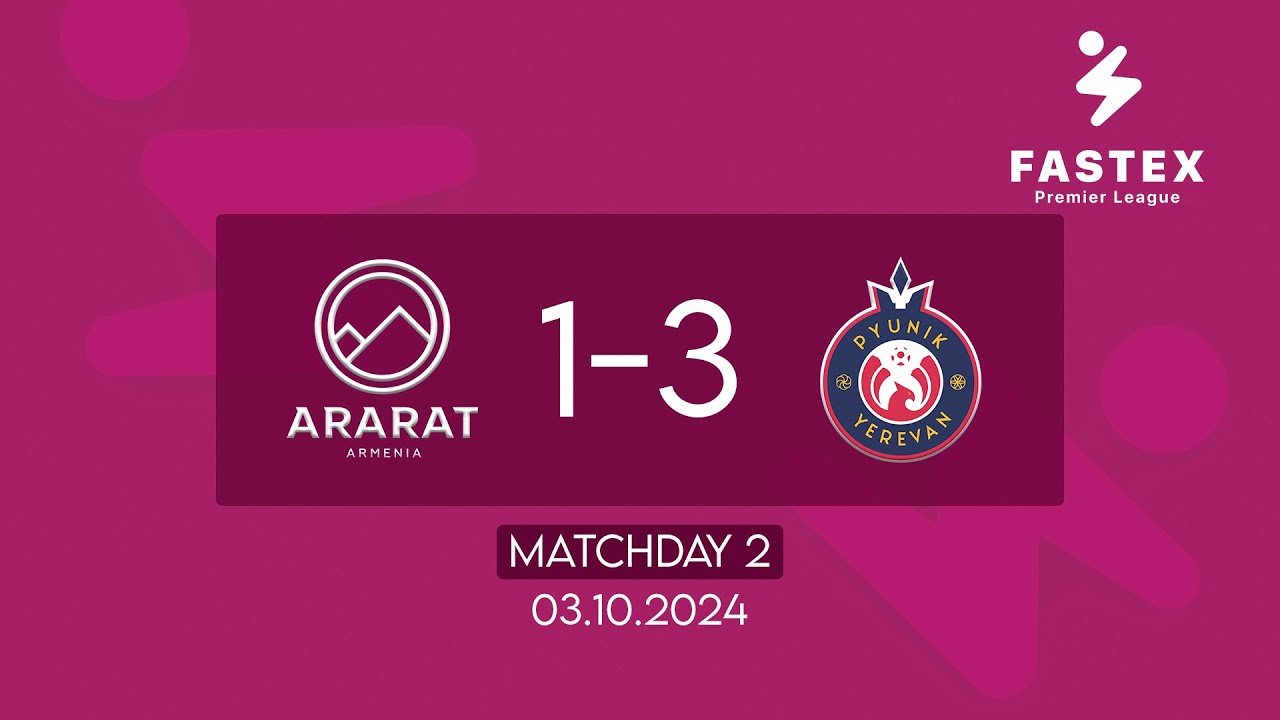 Fastex Premier League. Matchday 2. FC Ararat-Armenia - FC Pyunik (03.10.2024)