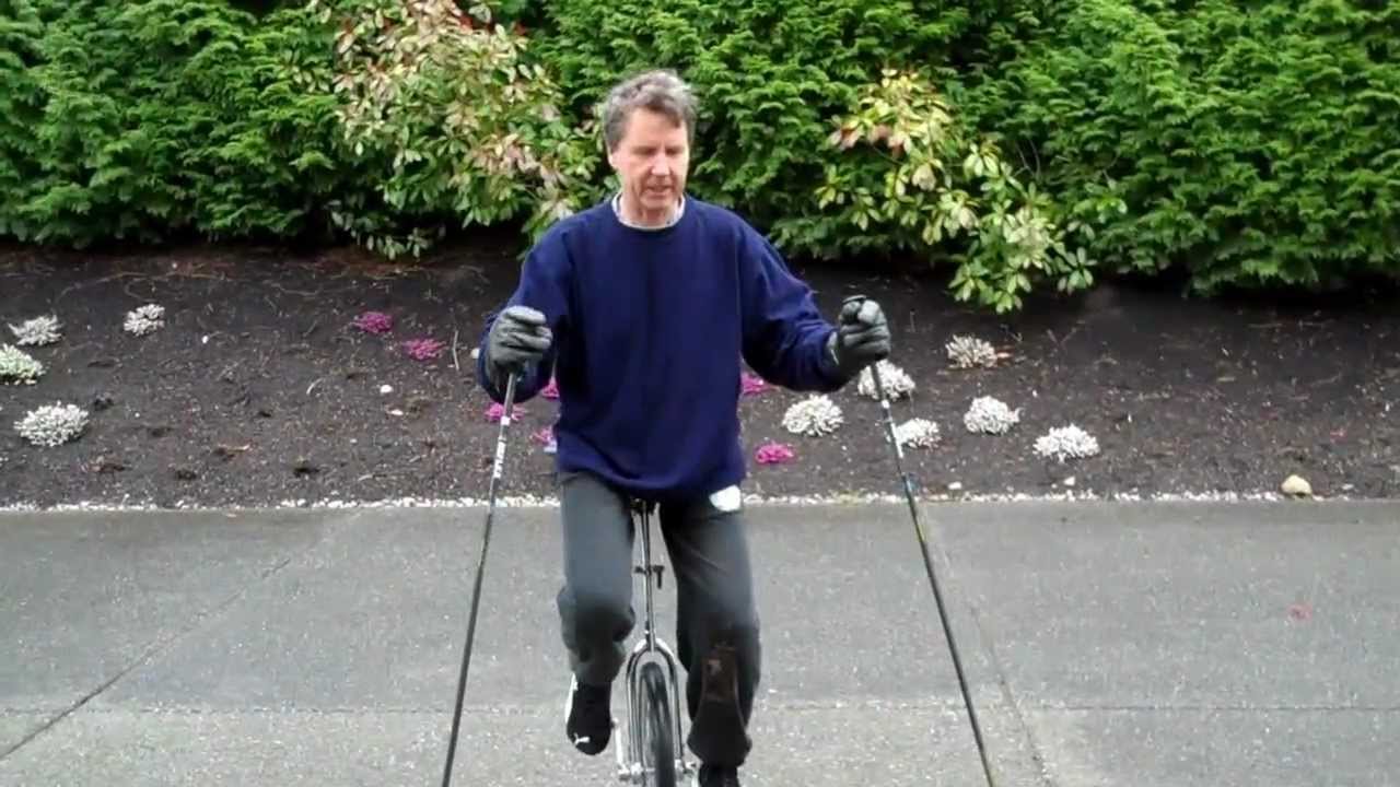 How I learned to ride a unicycle in one month in 10 hours by using ski poles....mp4