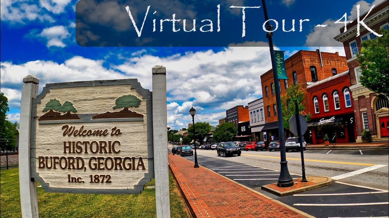Buford, GA - Downtown Walking Tour - Georgia Suburb 4K