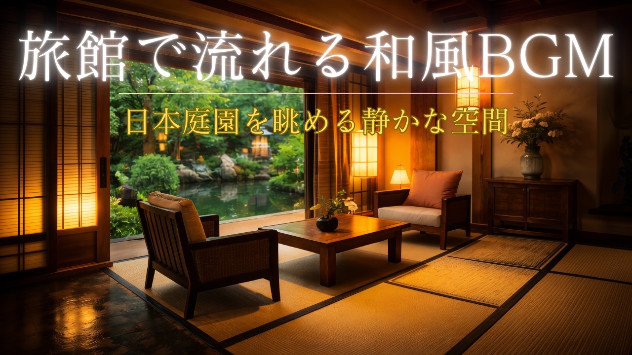【和風BGM】旅館で流れるような和風BGM｜庭園を眺める静かな時間｜Japanese Ryokan Lounge Music | Calm Traditional Ambient