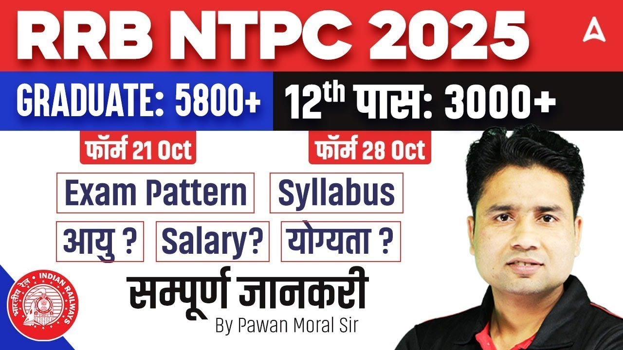 RRB NTPC New Vacancy 2025 | RRB NTPC Syllabus, Exam Pattern, Salary, Eligibility Criteria