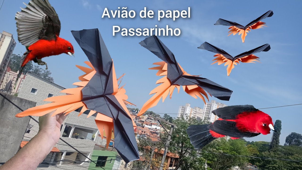 Como fazer um AVIÃO DE PAPE que voa muito longe fácil de fazer ORIGAMI DE PAPEL { Pássaro de papel }