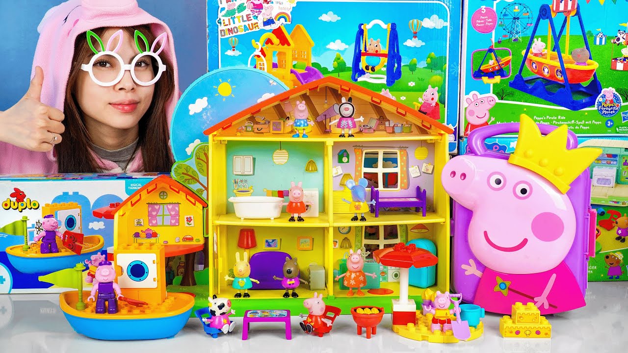 94 Minutes of Satisfying ASMR Unboxing | Adorable Peppa Pig House & LEGO Peppa Pig Boat Trip Playset