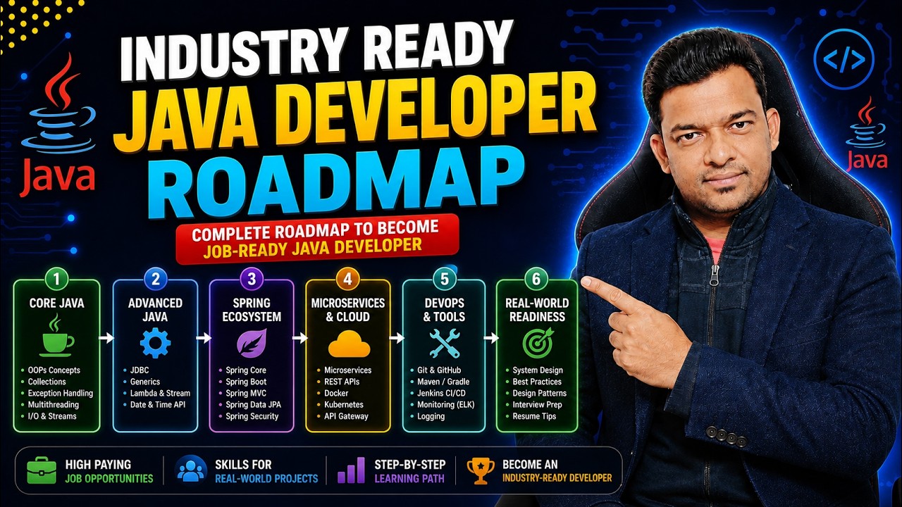Industry Ready Java Developer Roadmap for 2026 | The Complete Java Developer Roadmap