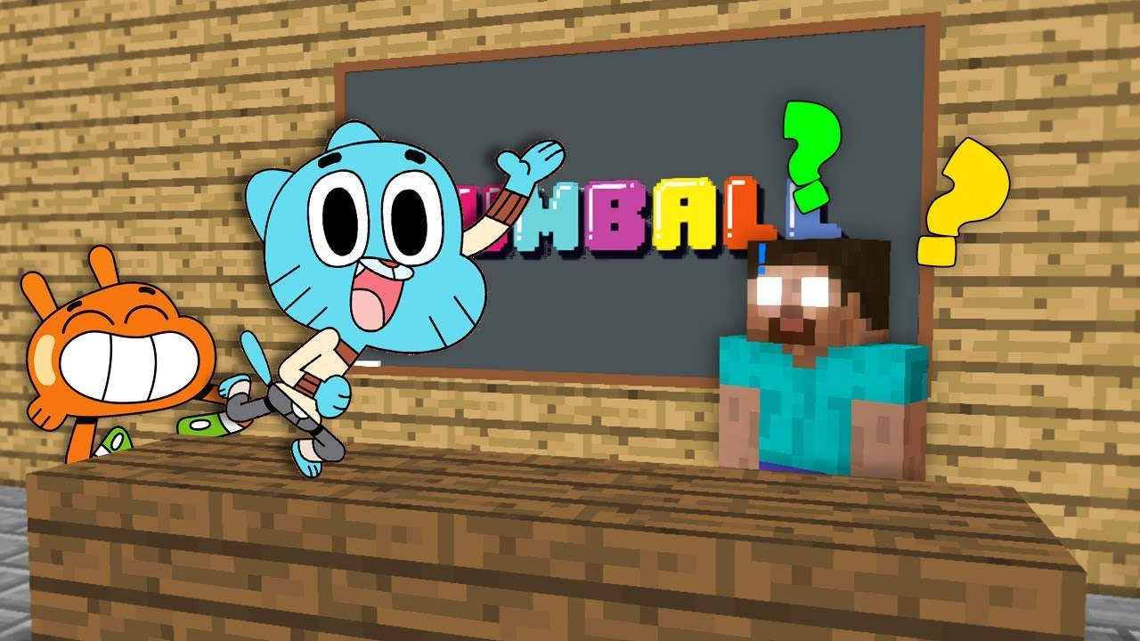 Monster School : The Amazing World of Gumball play challenge - Minecraft Animation