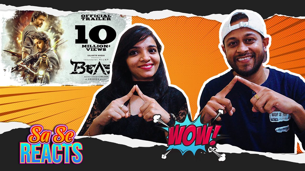 Beast Trailer REACTION | Thalapathy Vijay, Pooja Hegde | Nelson | Anirudh | MUMBAI TAMIL COUPLE