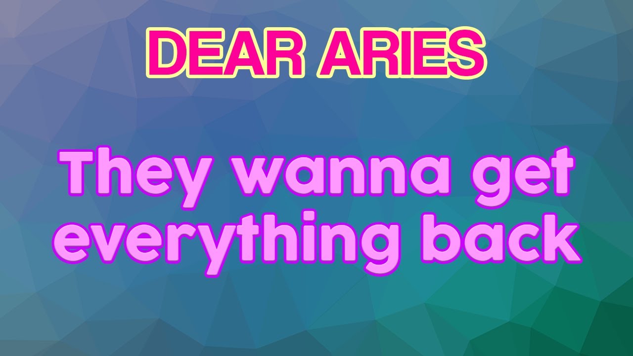 ARIES They wanna get everything back, July 2021 Tarot Love Reading